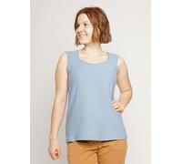 Peaces.bio - handbedruckte Biomode Strick Top in Himmelblau L