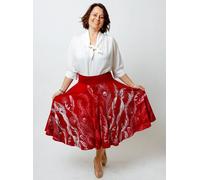 Peaces.bio - handbedruckte Biomode Tellerrock Federkleid Rot Wunschgröße