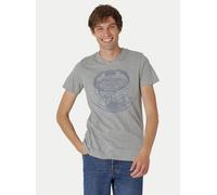 Peaces.bio - handbedruckte Biomode V-Neck Shirt Weltenesche Herren Hellgrau L