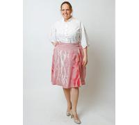 Peaces.bio - handbedruckte Biomode Wickelrock - Bio-Leinen - Federkleid in Rot Rot XS