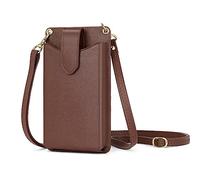 Peacocktion Handytasche zum Umhängen Damen, Kleine Handy Umhängetasche mit Kartensteckplatz, Handy Tasche zum UmhäNgen mit Verstellbare Träger Kaffee