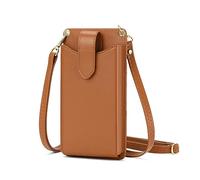 Peacocktion Handytasche zum Umhängen Damen, Kleine Handy Umhängetasche mit Kartensteckplatz, Handy Tasche zum UmhäNgen mit Verstellbare Träger Braun