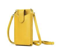 Peacocktion Handytasche zum Umhängen, Kleine Umhängetasche Damen, Crossbody Handytasche Geldbörse, Handy Umhängetasche mit Kartenfächer, Crossbody Tasche für Damen, 01-Gelb