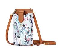 Peacocktion Handytasche zum Umhängen, Kleine Umhängetasche Damen, Crossbody Handytasche Geldbörse, Handy Umhängetasche mit Kartenfächer, Crossbody Tasche für Damen, 05-Braun Floral