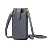 Peacocktion Handytasche zum Umhängen, Kleine Umhängetasche Damen, Crossbody Handytasche Geldbörse, Handy Umhängetasche mit Kartenfächer, Crossbody Tasche für Damen, 01-Dunkel Grau