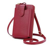 Peacocktion Kleine Handytasche zum Umhängen Damen, Umhängetasche Multifunktionale Geldbörse Schultertasche mit Vielen Fächern und Kartenfächer, Handtasche Damen umhängetasche, A1-Wein Rot
