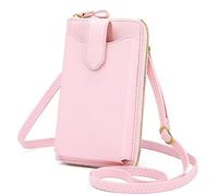 Peacocktion Kleine Handytasche zum Umhängen Damen, Umhängetasche Multifunktionale Geldbörse Schultertasche mit Vielen Fächern und Kartenfächer, Handtasche Damen umhängetasche, A1-Rosa