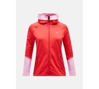 Peak Performance Fleecjacke Damen - Rider Zip Hood M BRILLIANT RED/MORNING DEW/