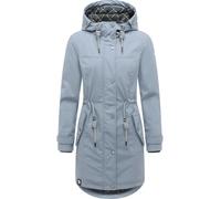Regenjacke PEAK TIME "L60042", Damen, Gr. XXL (44), blau (rauchblau), Obermaterial: 100% Polyurethan. Futter 1: 100% Polyester. Futter 2: 60% Baumwolle, 40% Polyester. Wattierung: 100% Polyester, tail