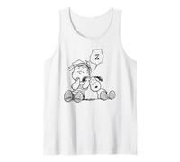 Peanuts Erdnüsse - Linus Snoopy Snooze Tank Top, Cartoon, Blau, S, Unisex, Ärmellos, Tank Top, Hemd