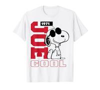 Peanuts - Joe Cool T-Shirt, Weiß, S, Unisex-Kinder, Kurzarm, T-Shirt, Cartoon-Muster, Klassisch, Alle Jahreszeiten, 1 Stück