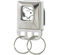 Peanuts Schlüsselanhänger, Sicherheitsgurt-Schnalle, Schlüsselhalter, Snoopy-Gesicht, Weiß