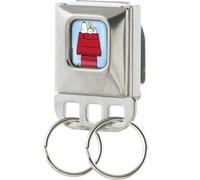 Peanuts Schlüsselanhänger, Sicherheitsgurt-Schnalle, Schlüsselhalter, Snoopy Nickerchen mit Woodstock auf Hundehütte, Blau