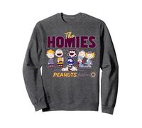 Peanuts Snoopy Charlie Brown Friends Homies Club 50er Jahre Retro Sweatshirt, Unisex für Erwachsene, Anthrazit Meliert, M