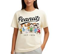 Peanuts Snoopy Damen-T-Shirt, Motiv: Snoopy Charlie Brown Woodstock, Cream Peanuts Friend, Mittel