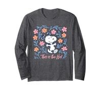 Peanuts Snoopy Good Life Frühlingsblumen Natur Happy Fun Langarmshirt