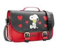 Peanuts Snoopy Handtasche Mädchen, Stylishe Umhängetasche für den Alltag, Geschenke für Mädchen, Teenager & Frauen (Rot/Schwarz, 25x17.5x6.8cm)