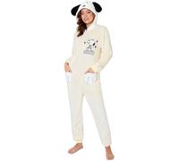 Peanuts Snoopy Jumpsuit Damen Schlafanzug, Kuscheliger Onesie, Winter Kapuzenanzug, Geschenke für Erwachsene & Teens (XL, Beige)