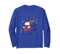 Peanuts - Snoopy Schlitten Langarmshirt, Unisex für Erwachsene, Königsblau, XL