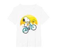 Peanuts - Snoopy Sping Biking T-Shirt, Damen Große Größen, Weiß, 1X