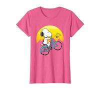 Peanuts - Snoopy Sping Biking T-Shirt, Damen, Rosa Meliert, M