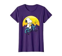 Peanuts - Snoopy Sping Biking T-Shirt, Damen, Violett, L