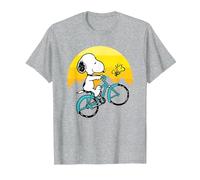Peanuts - Snoopy Sping Biking T-Shirt, Herren, Grau Meliert, XXL