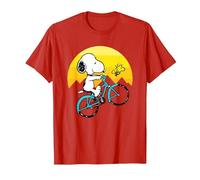 Peanuts - Snoopy Sping Biking T-Shirt, Herren, Rot, XL