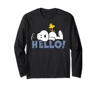Peanuts Snoopy Woodstock Hello Friends BFF Dog Lover Classic Langarmshirt