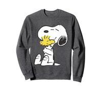 Peanuts Snoopy Woodstock Vintage Hug BFFs Love Retro 80er 90er Jahre Sweatshirt, Unisex für Erwachsene, Anthrazit Meliert, XL