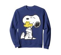 Peanuts Snoopy Woodstock Vintage Hug BFFs Love Retro 80er 90er Jahre Sweatshirt, Unisex für Erwachsene, Marineblau, XXL