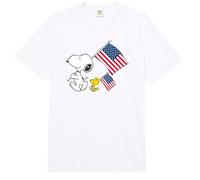 Peanuts - Sports - Snoopy und Woodstock halten die Flaggen der USA Comfort Colors Adult Heavyweight T-Shirt