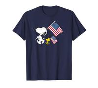 Peanuts - Sports - Snoopy und Woodstock halten die Flaggen der USA T-Shirt