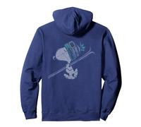 Peanuts Xmas Snoopy Skifahren Winter Sport Retro Vintage 90er Jahre Pullover Hoodie, Unisex für Erwachsene, Marineblau, S