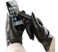 PEARL urban Lederhandschuhe Touch: Touchscreen-Handschuhe, Ziegenleder, für Damen, Gr.6,5 (S) (Lederhandschuhe Touchscreen, kapazitive Handschuhe, Senioren Handy)