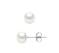PEARLS & COLORS | Echte Süßwasser-Zuchtperlen Ohrstecker | Natürliche weiße Farbe | AAA+ Qualität | 925 Sterling Silber | Schmuck für Frauen