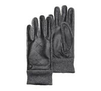 Lederhandschuhe PEARLWOOD "Smilla", Damen, Gr. 7, schwarz, Schafsleder, unifarben mit Farbeinsatz, casual,klassisch,modisch,sportlich, Handschuhe, Original PEARLWOOD Edelstahlniete (32698337-7) schwar