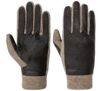 Strickhandschuhe PEARLWOOD "NICK", Herren, Gr. 9, braun (schwarz braun), Materialmix, unifarben mit Farbeinsatz, Handschuhe, weiches Fleecefutter, Elastischer Strickbund (44769710-9) schwarz braun