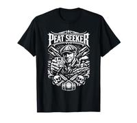 Peat Seeker Mann mit Schiebermütze und Whisky T-Shirt