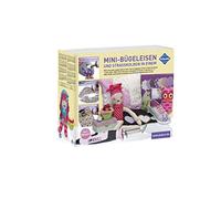 Pebaro 0217 Bastelset: Mini-Bügeleisen und Strasskolben, 2 Heizstufen, 14 Aufsätze, Vliesofix, 576 Strasssteine, Nieten; Designen, Aufbringen von Bügelvlies, Applikator für Glitzersteine, Handarbeiten