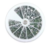 Pebaro 0259-11 1.728 Strasssteine kristall zum Verzieren von Stoff, Leder, Papier, Glas und anderen Materialien, 4 verschiedene Größen, für Hotfix Applikator Glitzersteine, Designen mit Strass