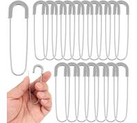 PECMER Extra große Sicherheitsnadeln, robust, 7,6 cm, 20 Stück, spirallose Nadeln, Broschen, riesige silberne Sicherheitsnadeln, Jumbo, für Quilten, Kleidung, Schmuck, Schals, Häkeln, dekorativ