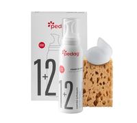 pedag Combi Set aus Cleaner & Schwamm-Leder reinigen & pflegen | Pflegeschaum für Leder, Textil & Synthetik| mit Limettenöl & Lanolin | ideal für Schuhe, Sneaker, Lederjacken & Co.
