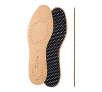 pedag Leather Einlegesohle - besonders atmungsaktive Komfort-Ledersohle | passt perfekt in jeden Schuh | nimmt die Fußfeuchtigkeit auf | Latex polstert den Fuß & Aktivkohle mindert Geruchsbildung
