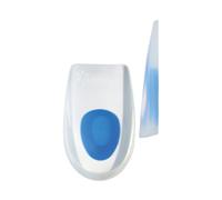 pedag Ultra Heel Gel Fersenkissen - für perfekte Fersendämpfung beim Sport, bei der Arbeit & im Alltag | lindert Fersenschmerzen | helle Gel dämpft die Ferse, der blaue Spot polstert das Fersenbein