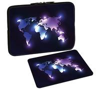 PEDEA Design Schutzhülle Notebook Tasche bis 13,3 Zoll (33,7cm) mit Design Mauspad, Dark World