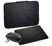 PEDEA Design Schutzhülle Notebook Tasche bis 13,3 Zoll (33,7cm) mit Mauspad und schnurloser Maus, First One