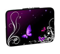 PEDEA Design Schutzhülle Notebook Tasche bis 13,3 Zoll (33,7cm), Purple Butterfly
