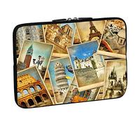 PEDEA Design Schutzhülle Notebook Tasche bis 13,3 Zoll (33,7cm), Vintage Travel