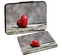 PEDEA Design Schutzhülle Notebook Tasche bis 15,6 Zoll (39,6cm) mit Design Mauspad, Love
